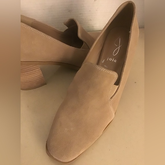 Joie women beige suede loafer heel Wevently shoes US 9 Euro 40 - Picture 7 of 9